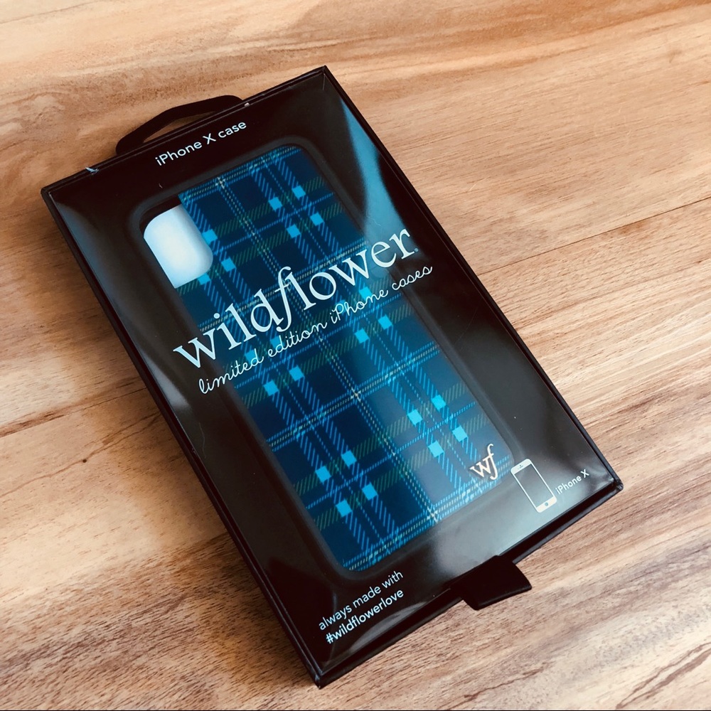 Navy Plaid iPhone X Case